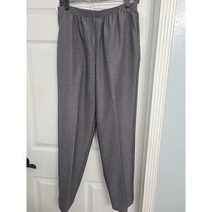 Alfred Dunner women's gray pull-on straight-leg pants made of polyester. P12